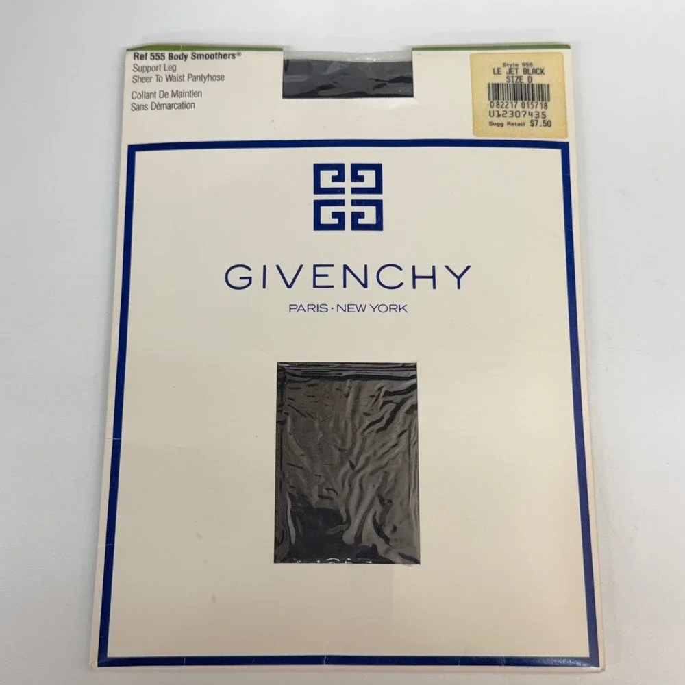 Vtg Givenchy Pantyhose Lot 3 Pairs Body Gleamers Smoothers Size D‎ Black Ivory